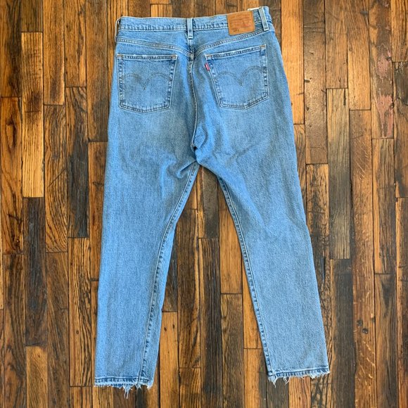 Levi's 501 Skinny Jeans Button Fly Raw Hem Medium Wash - Picture 4 of 4